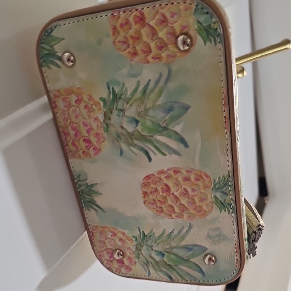 Brahmin Pineapple Print Handbag with Tassel - Picture 6 of 11